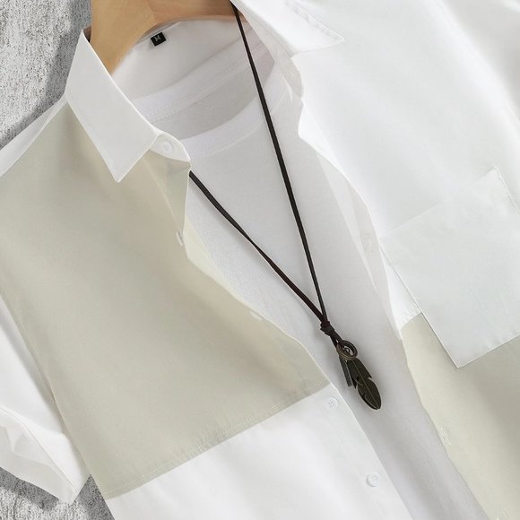 Classic Color Block Button Down Shirt - Picture 3 of 3